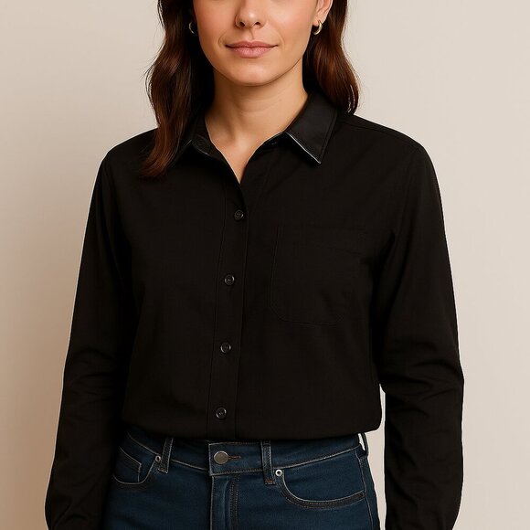NWT NY COLLECTION WOMANS BLACK BLOUSE SZ 2XL - Picture 1 of 7